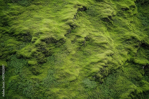 Natural Wonder: Aerial View of Iceland's Lush Highland Textures