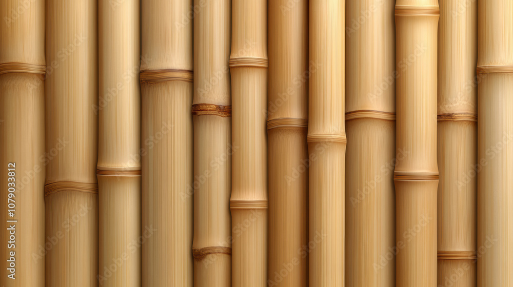 Naklejka premium Smooth bamboo surface with minimalist design, showcasing natural textures and warm tones, perfect for backgrounds or eco friendly themes