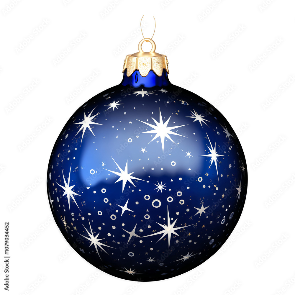 Blue Christmas Ball with Stars on a transparent background Blue Christmas Ball with Stars on a transparent background