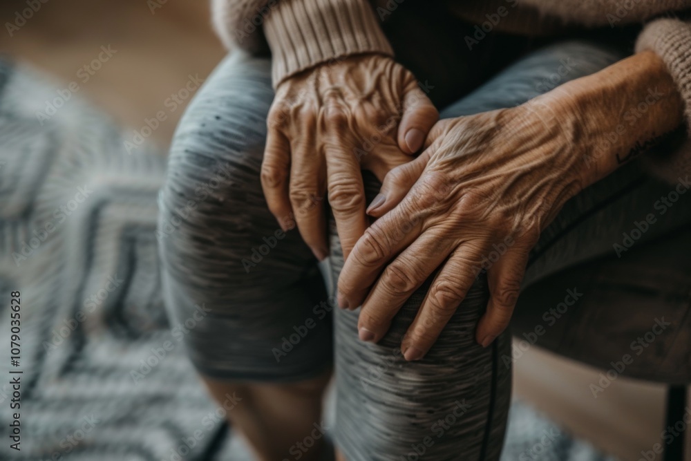 Fototapeta premium Healthcare angle knee pain captured in detail