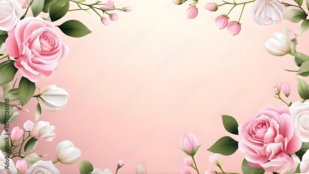 Background Wallpaper of flowers with rose and tulip and showy pattern Background Wallpaper of flowers with rose and tulip and showy pattern