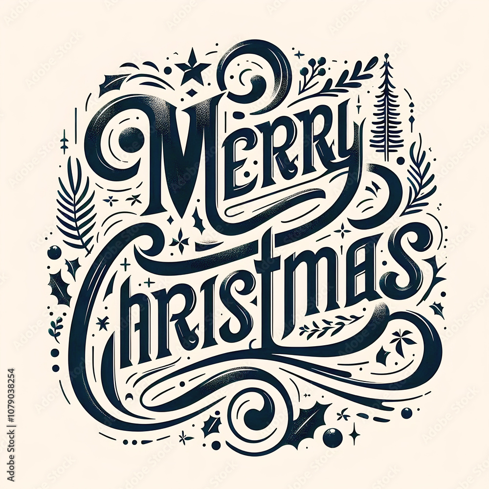 Obraz premium Typography design with the text Merry Christmas