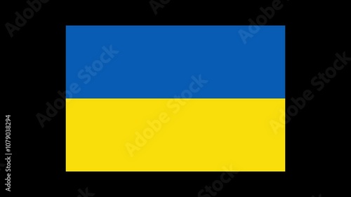 Ukraine Country Flag Shapes and Elements Construction Animation