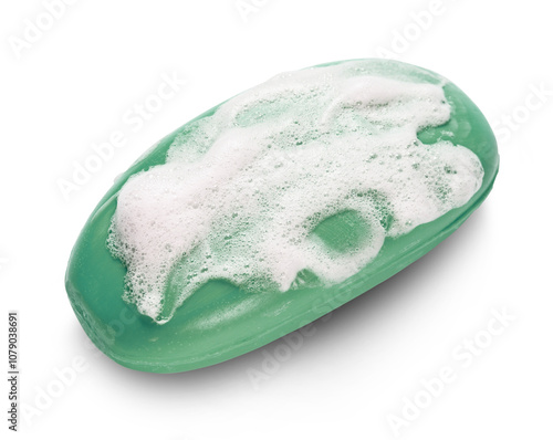 Green soap with white suds photo