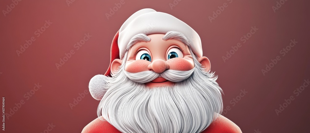 Obraz premium A cartoonish image of Santa Claus with a big smile on his face