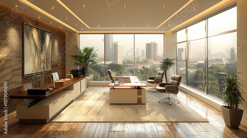 Wallpaper Mural Exclusive modern office setup interior design
 Torontodigital.ca