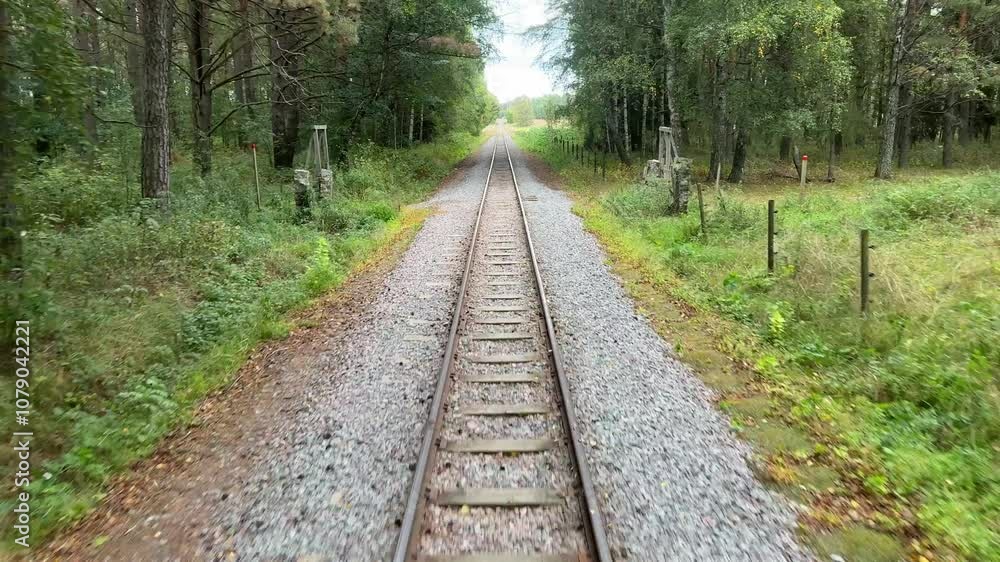 Travel from a train backwards, view of a beautiful landscape Travel from a train backwards, view of a beautiful landscape