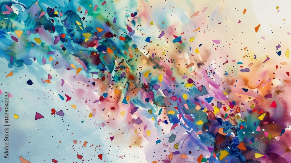 Colorful abstract explosion of geometric shapes on a soft background. Colorful abstract explosion of geometric shapes on a soft background.