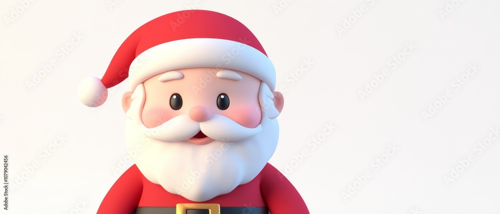 A cartoonish image of Santa Claus with a red hat and a white beard A cartoonish image of Santa Claus with a red hat and a white beard