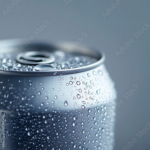 Realistic silver aluminum can