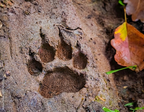 close up of a bear paw print