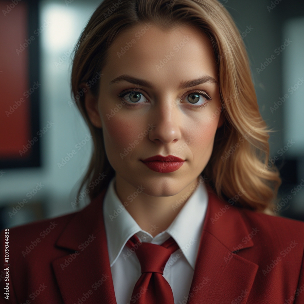 Beautiful Business woman in Brick Red Business Suit Beautiful Business woman in Brick Red Business Suit