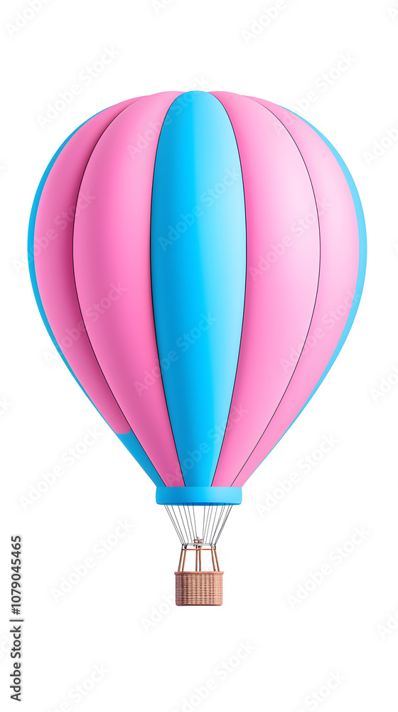 3d cartoon Air balloon isolated on white 3d cartoon Air balloon isolated on white