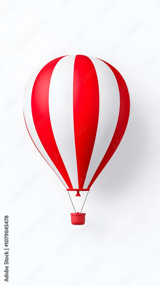 Fototapeta premium 3d cartoon Air balloon isolated on white