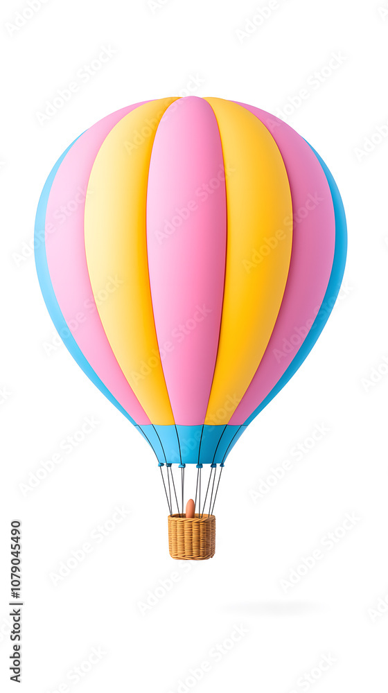3d cartoon Air balloon isolated on white 3d cartoon Air balloon isolated on white