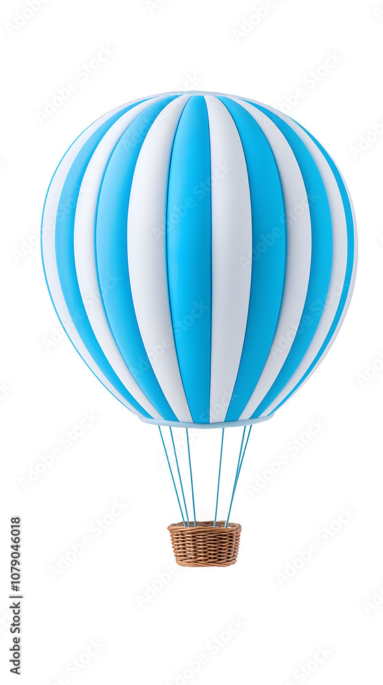 Fototapeta premium 3d cartoon Air balloon isolated on white