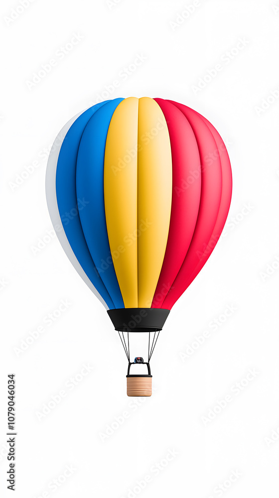 Fototapeta premium 3d cartoon Air balloon isolated on white