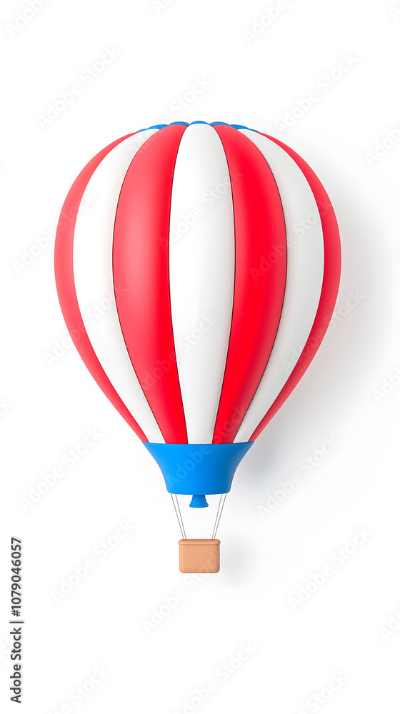 3d cartoon Air balloon isolated on white 3d cartoon Air balloon isolated on white