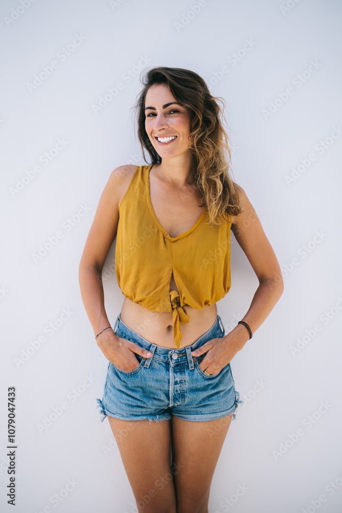 Relaxed modern positive woman on summer day Relaxed modern positive woman on summer day