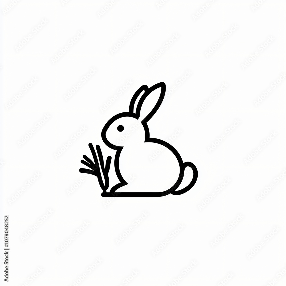 vector icon of a bunny, isolated on white background vector icon of a bunny, isolated on white background