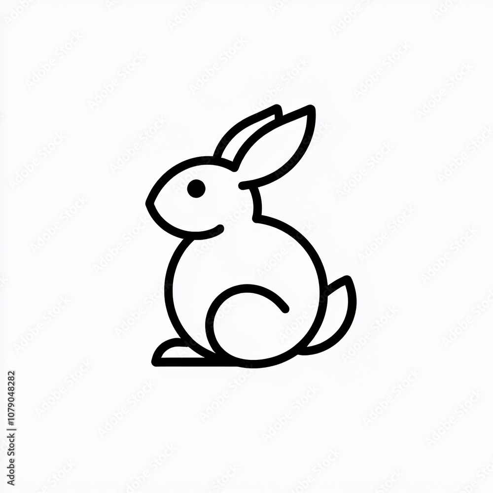 vector icon of a bunny, isolated on white background vector icon of a bunny, isolated on white background