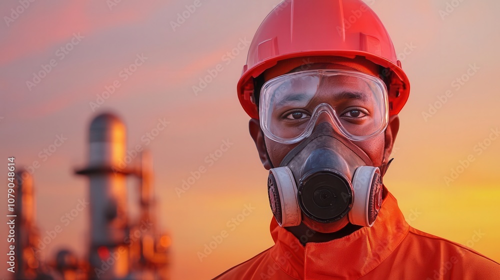 Worker inspecting octane levels and pressure at refinery, octane processing, precision in energy management Worker inspecting octane levels and pressure at refinery, octane processing, precision in energy management