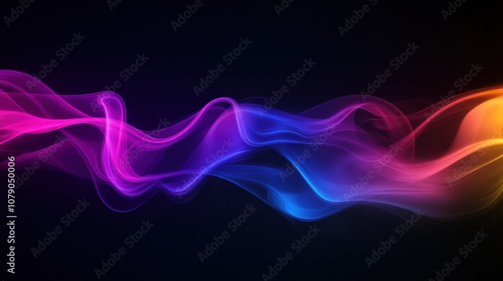 Abstract Colorful Swirls on Black Background Abstract Colorful Swirls on Black Background