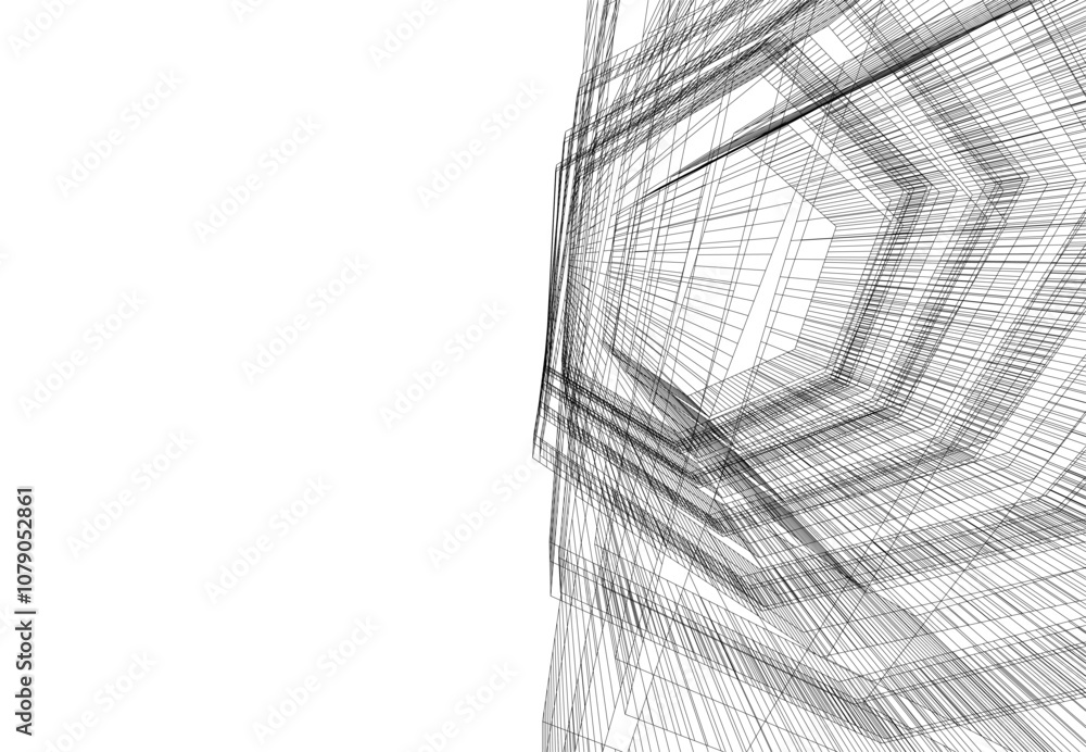 abstract architecture building vector drawing abstract architecture building vector drawing