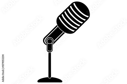  Microphone with a support on a white background