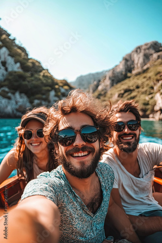 Selfie on a boat during a trip photo