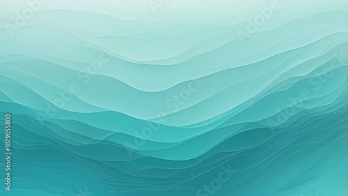 A soft turquoise gradient background inspired by nature with organic textures, flowing smoothly from light to deep shades of turquoise, resembling tranquil water