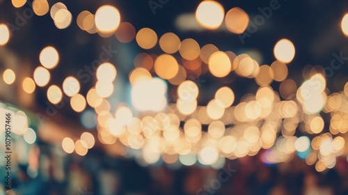 Wallpaper Mural Christmas holiday background with blurred string lights Torontodigital.ca