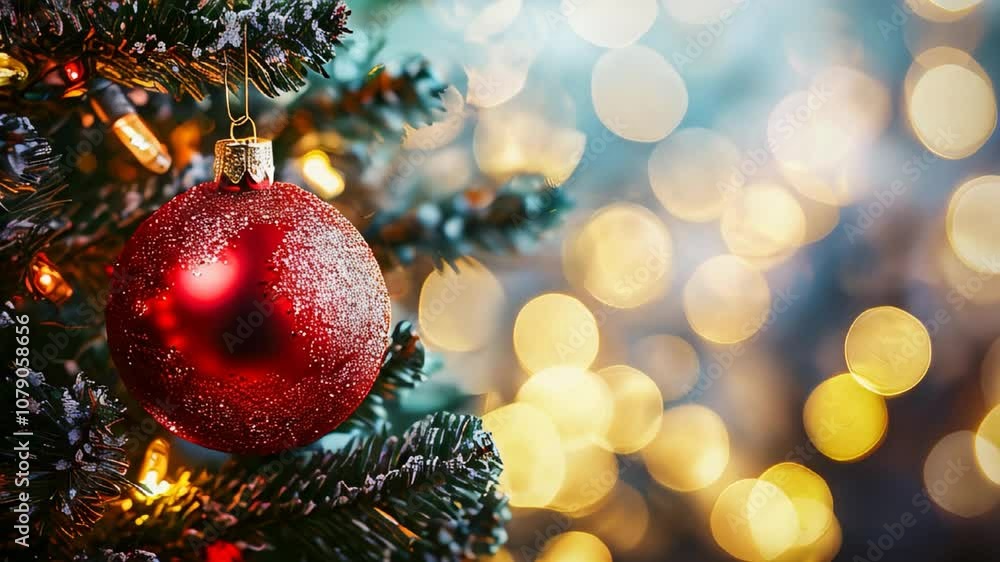Christmas background with spruce, balloons, Blurred lights. Christmas, New Year's design Christmas background with spruce, balloons, Blurred lights. Christmas, New Year's design