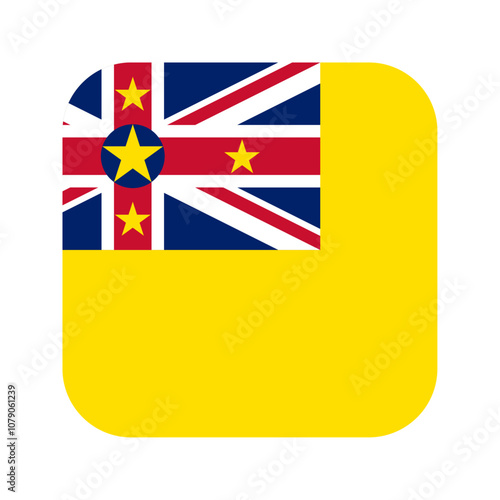 Niue flag rounded square icon photo