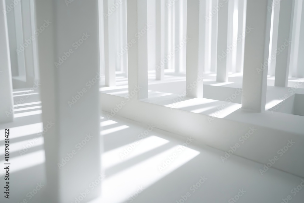 Obraz premium Abstract White Geometry with Shadows