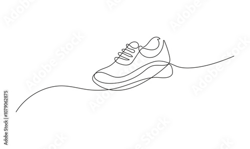 Premium vector shoe continuous one line drawing on white background concept of shoe business