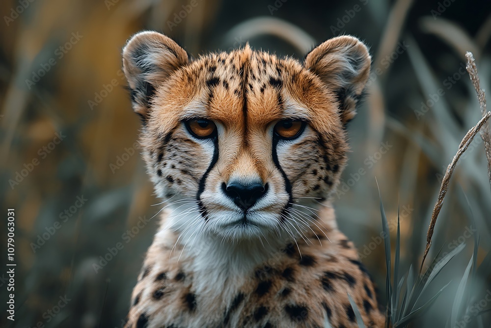 Cheetah Close-up with Sharp Ears and Attentive Eyes Cheetah Close-up with Sharp Ears and Attentive Eyes