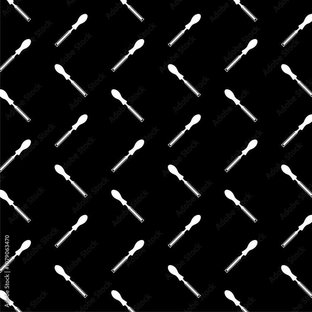 Chisel tool for wood icon isolated seamless pattern on black background Chisel tool for wood icon isolated seamless pattern on black background