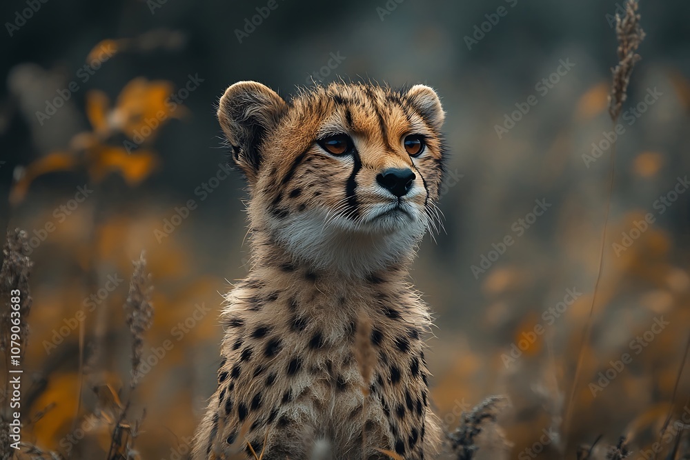 Cheetah Cub Portrait Soft Focus and Playful Gaze Cheetah Cub Portrait Soft Focus and Playful Gaze