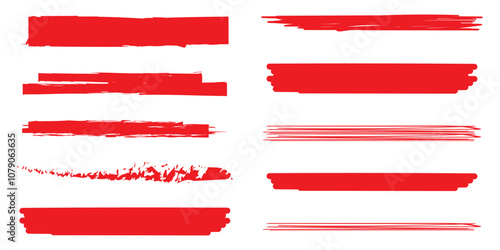 Wallpaper Mural Brush strokes vector. Set of text boxes. Paintbrush collection. Grunge design elements. Dirty texture banners. Painted rectangles and long strokes Torontodigital.ca