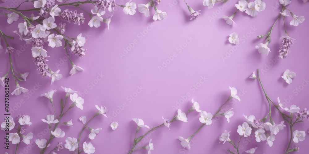 purple floral wallpaper featuring delicate lavender flowers and swirling vines, design purple floral wallpaper featuring delicate lavender flowers and swirling vines, design