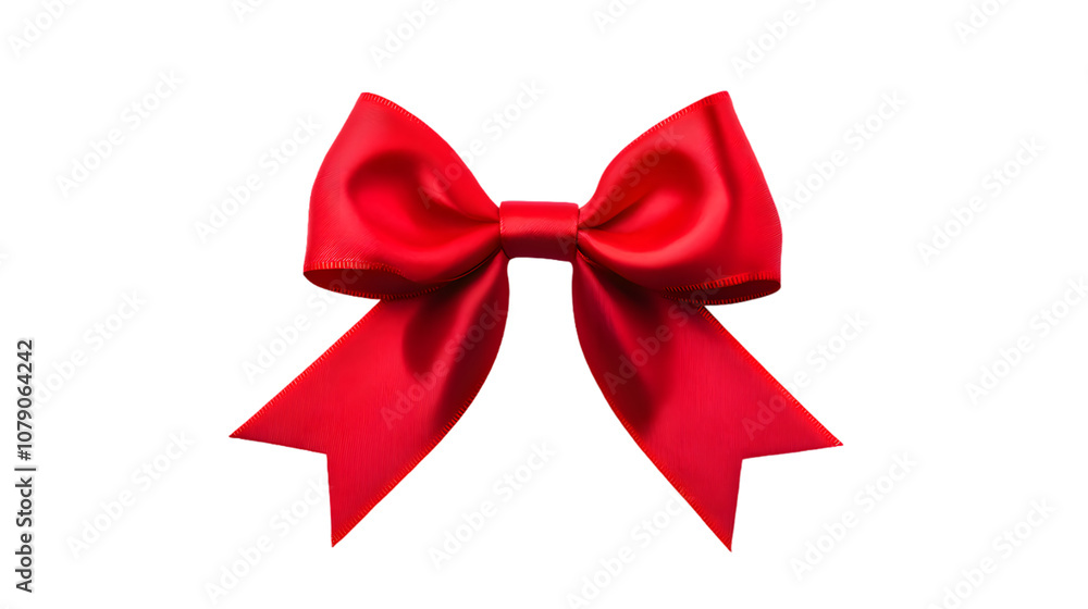 Fototapeta premium Red bow isolated on transparent background