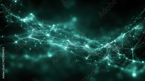 Abstract teal glowing network.