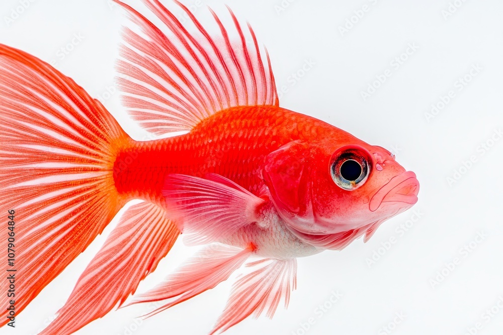 Fototapeta premium Vibrant Red Fish Swimming Gracefully