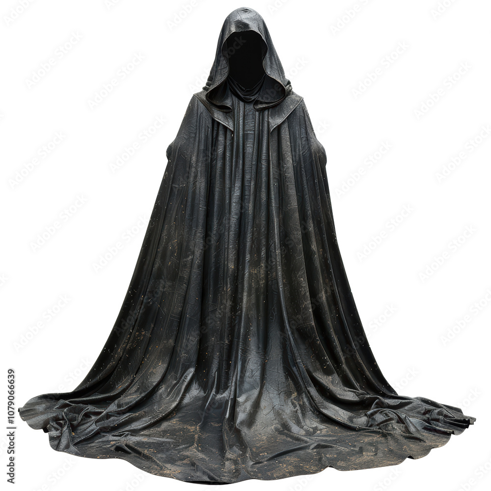 Black witch cloak isolated on transparent background. Black witch cloak isolated on transparent background.