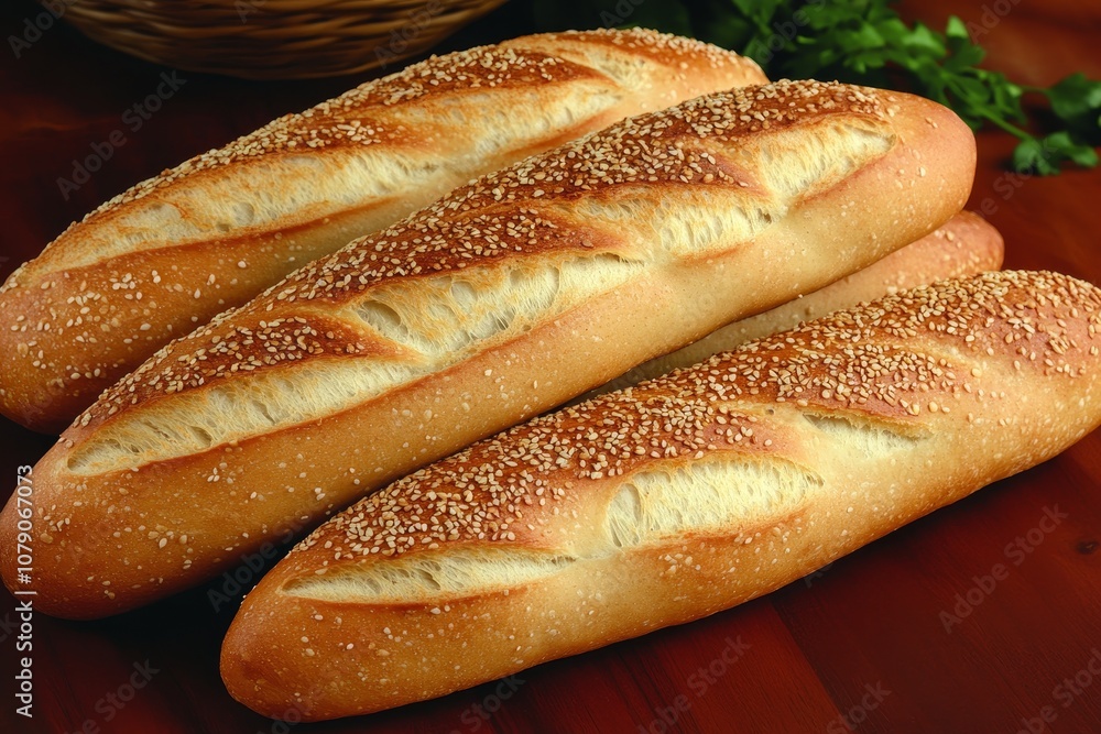 Freshly Baked Sesame Bread Loaves Freshly Baked Sesame Bread Loaves