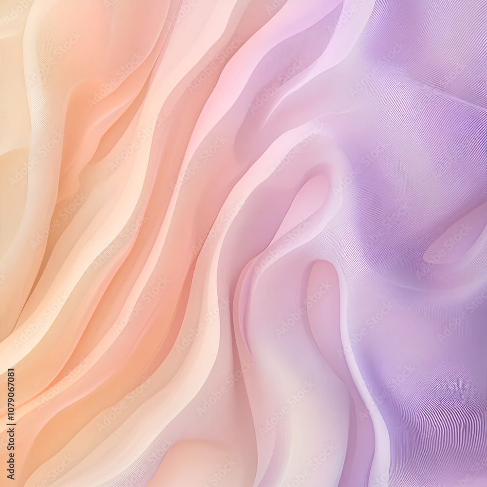 Obraz premium Subtle Peach & Lilac Waves