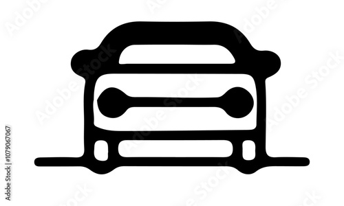 Front View Of Car Design By Illustration