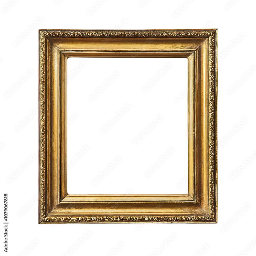 Square gold frame with a minimalist design, ideal for modern decor and displaying art or photos. Isolated on transparent background, png Square gold frame with a minimalist design, ideal for modern decor and displaying art or photos. Isolated on transparent background, png
