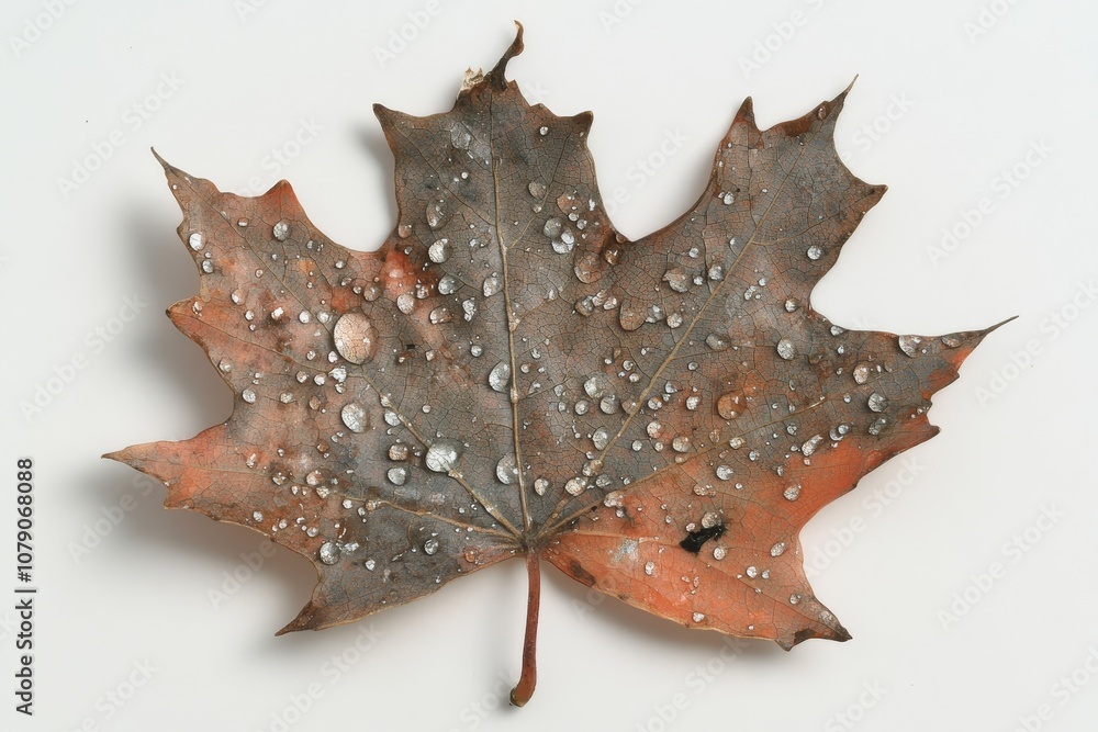 Autumn Leaf with Water Droplets Autumn Leaf with Water Droplets